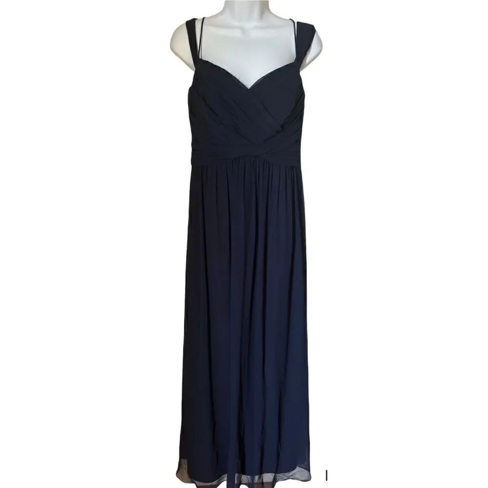 Lauren by Ralph Lauren Evening Black Tie Cocktail Navy Blue Dress Gown sz 6